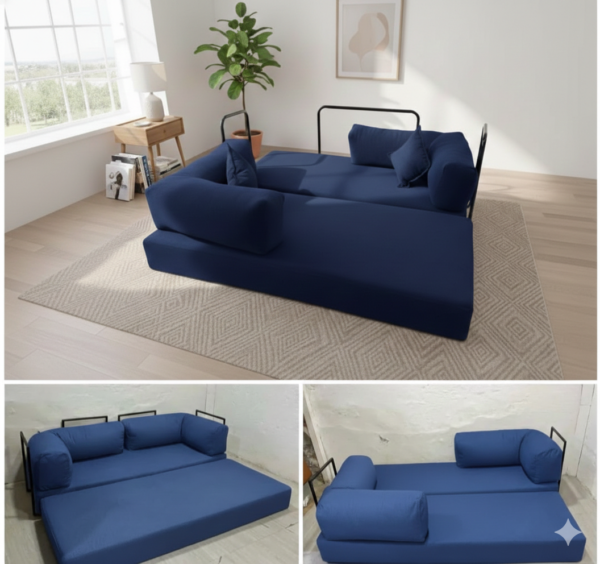 Sofá Cama Teddy L – Sofá Convertible Minimalista en Felpa o Lino | 200 cm | 21 Colores