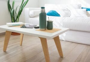 Mesa De Centro Rectangular Blanca Estilo Nórdico